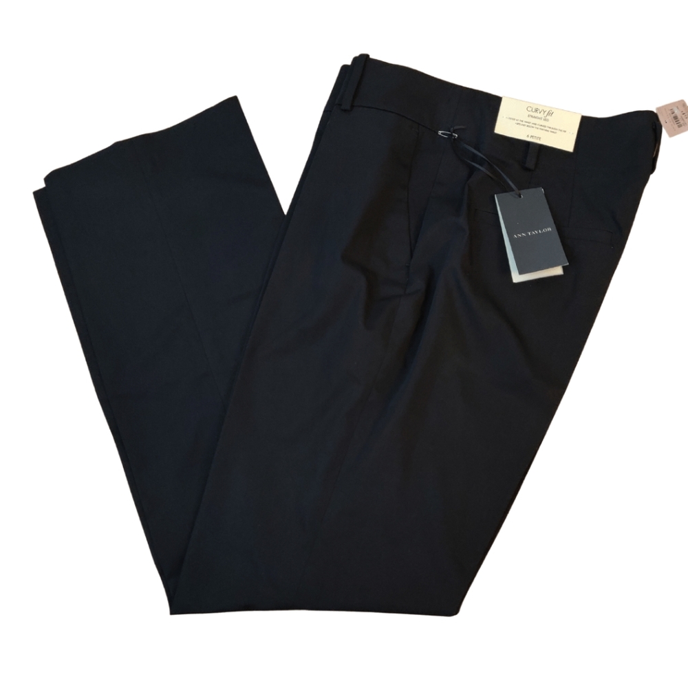 Ann Taylor Polished Cotton Curvy Fit Straight Leg Pants 6P